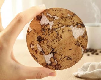 Set of 5 Round Cork Coasters – Stylish Drink Mats for Home and Parties