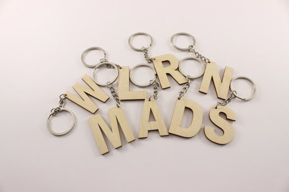 keychains with alphabet letters