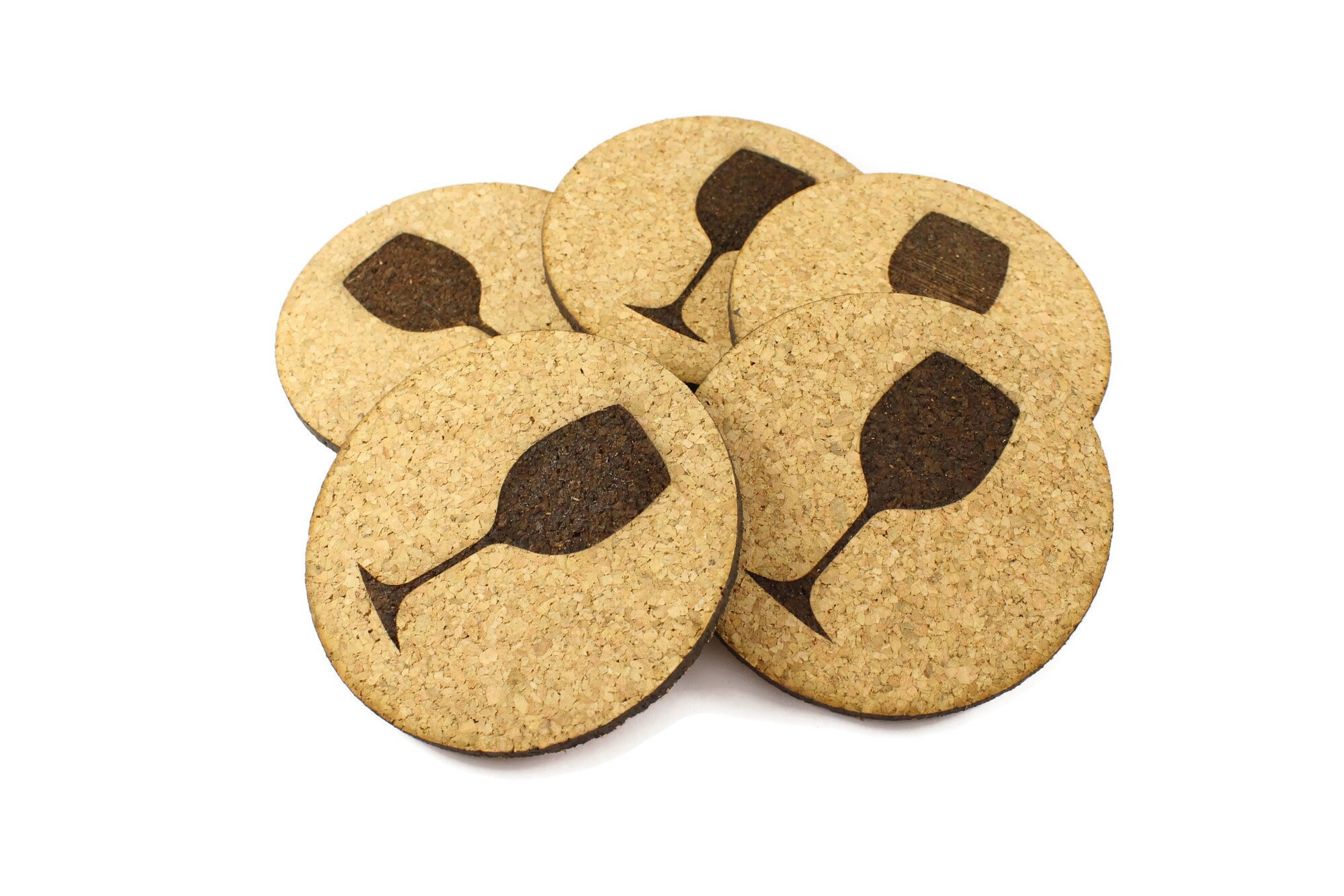 Pack of 5 round cork coasters. Cork coasters. Coasters for Etsy