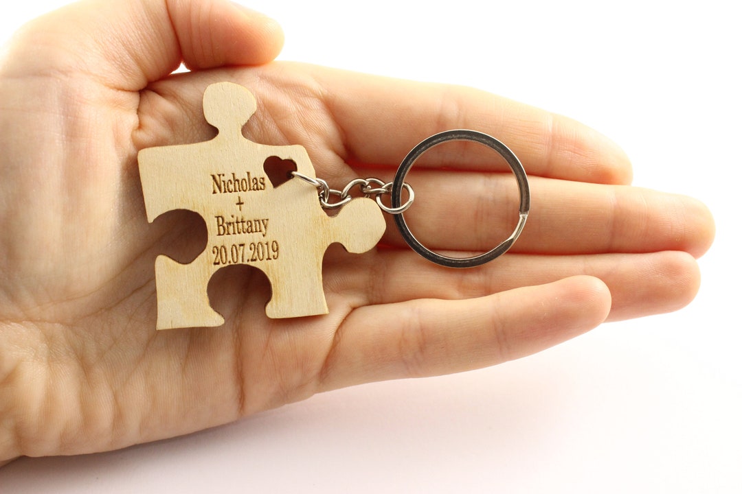 Personalized Puzzle Key Chain. Keychain. Personalized Key Chain
