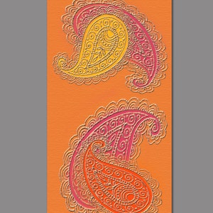 Printable Paisley Digital Wall Art,Golden PaisleyTraditional Motifs Wall Decor,Instant Download
