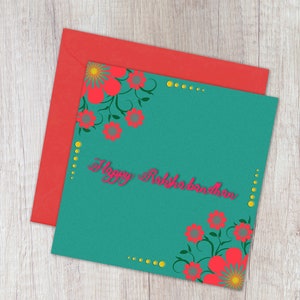 Wydrukuj kartę Raksha Bandhan, Szczęśliwego Raksha Bandhan, Dla brata, Dla siostry, Natychmiastowe pobranie