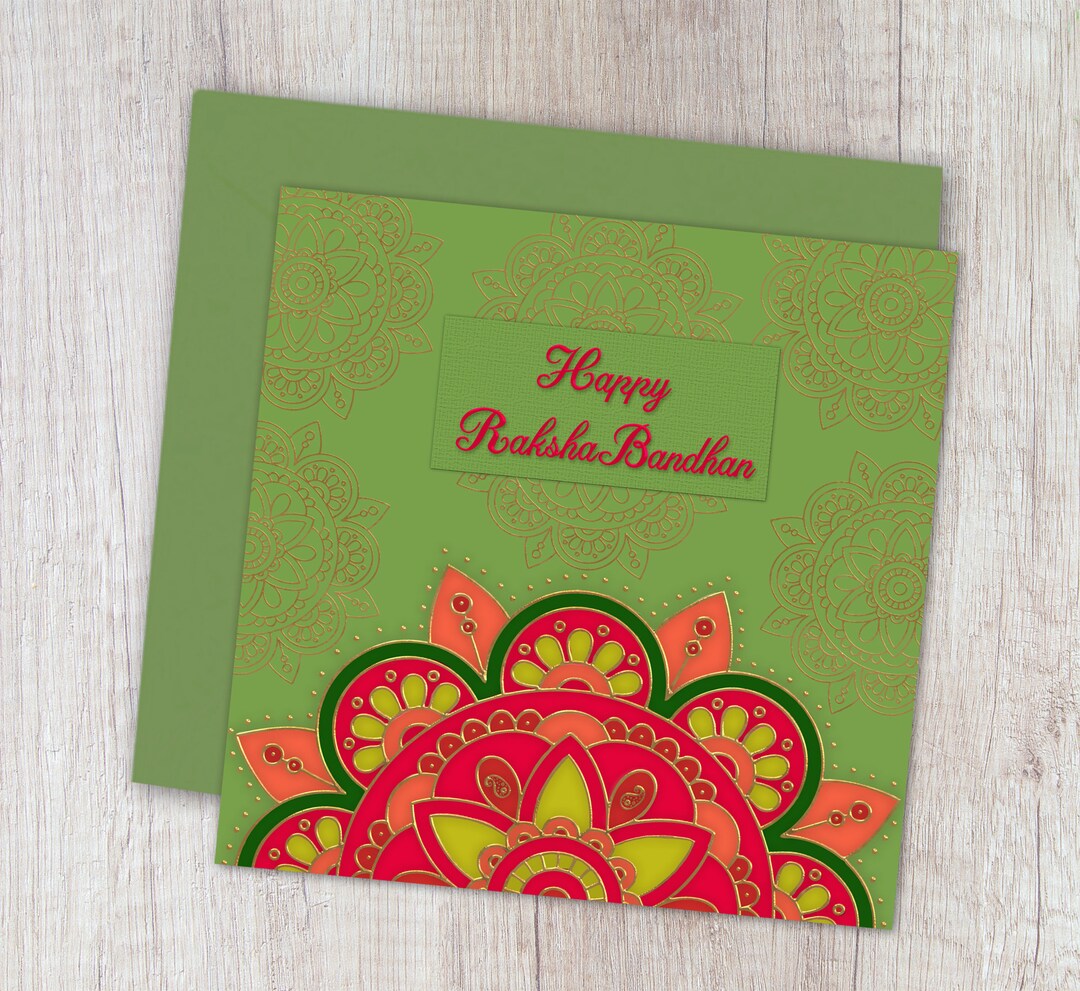 Buy Printable Rakshabandhan Card, Rakhi Greetings,mandala Rakshabandhan ...