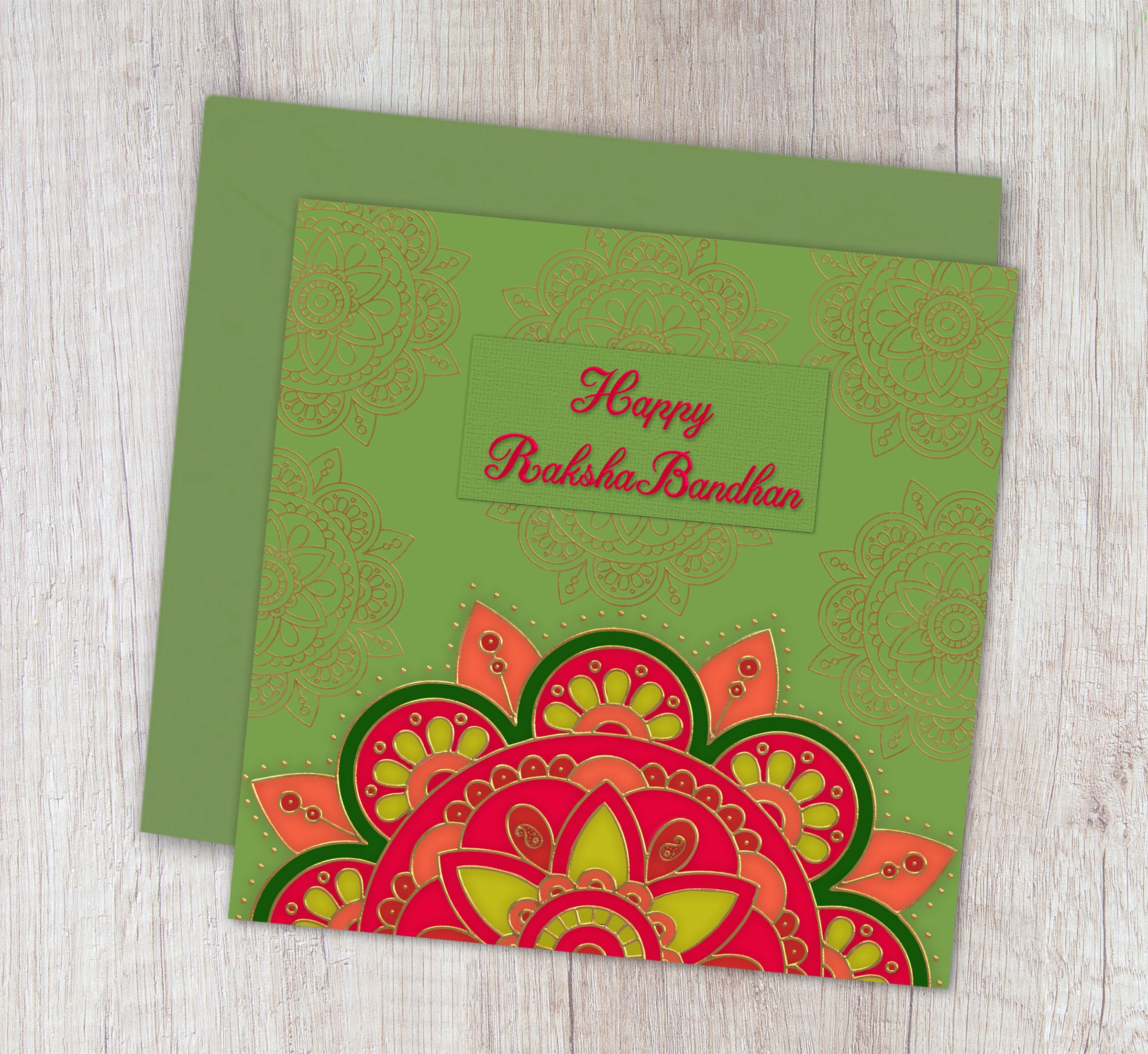 Printable Rakshabandhan Card, Rakhi Greetings,mandala Rakshabandhan