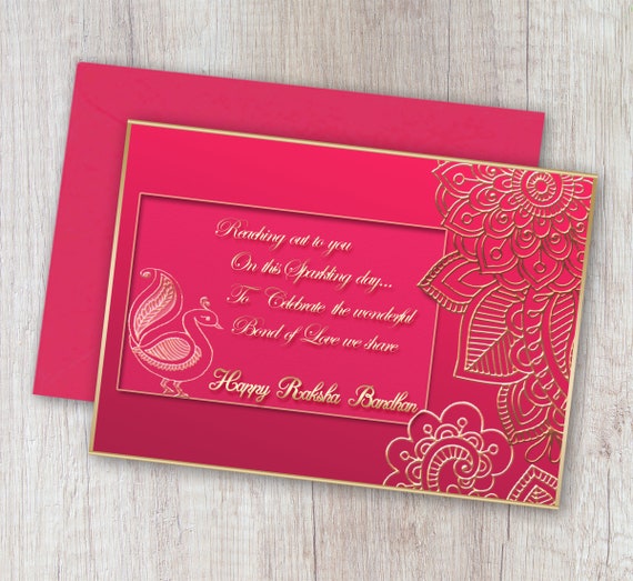 printable raksha bandhan card happy raksha bandhjan etsy
