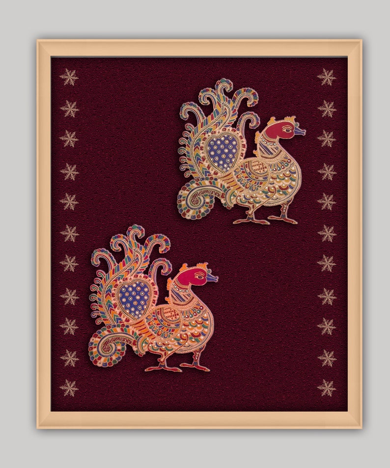 Kalamkari Art Print Set of 2 Wall Art Download Printable Etsy