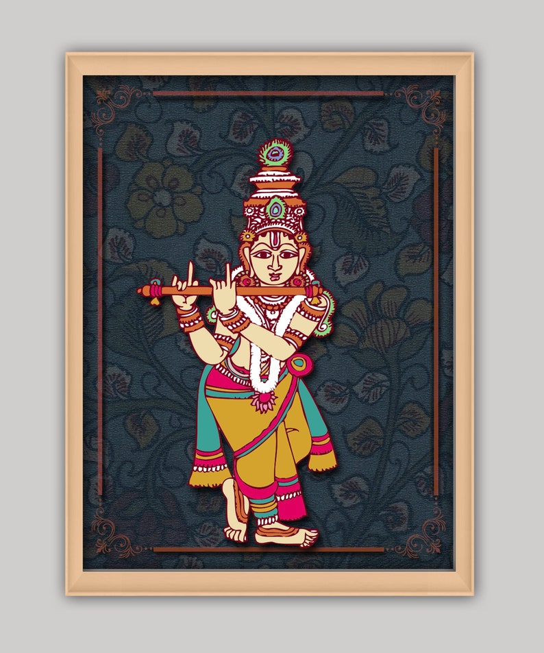 Printable Kalamkari Wall Art, Indian Art, Kalamkari Pattern Wallart