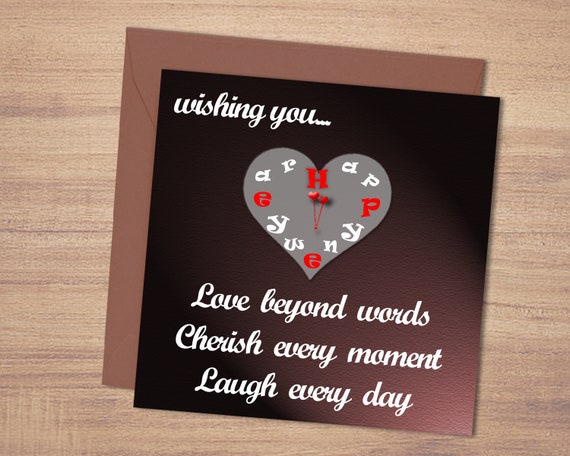 Buy Printable New Year Greeting Card: Brown Theme Love Greetings (digital  Print) Online in India - Etsy