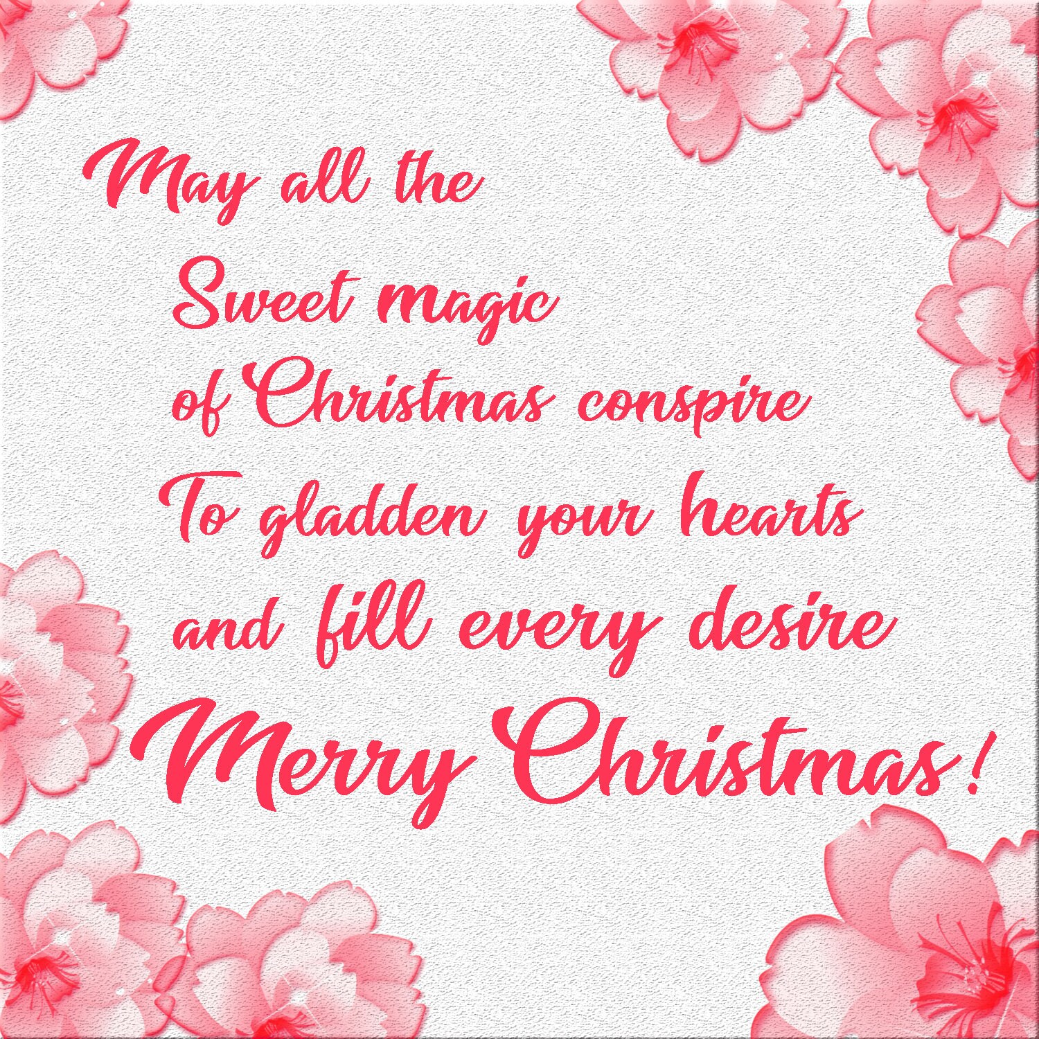 Merry Christmas Greetings, Printable Christmas Card, Floral Christmas ...