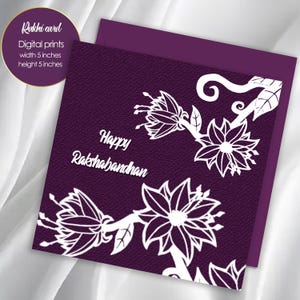 Printable Raksha Bandhan Card, Floral Art Rakhi Wish, Happy Rakshabandhan Card,For Brother ,For sister, Instant Download