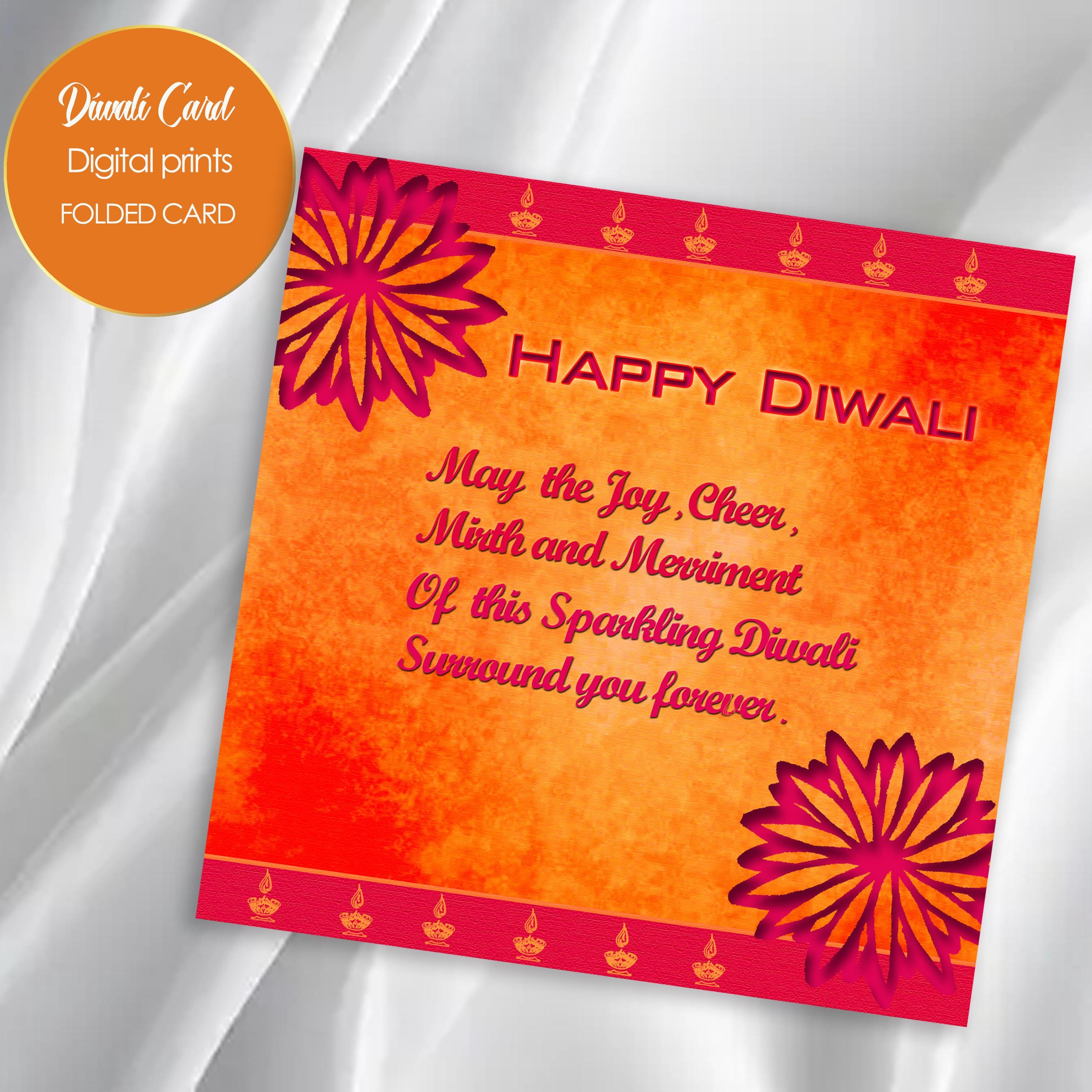 Printable Happy Diwali Card: Floral Diya Motifs (instant Download) - Etsy