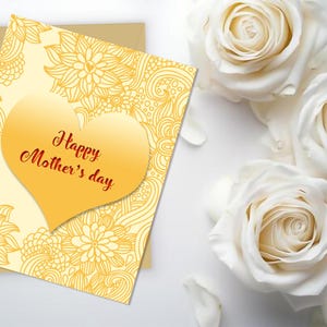 Mothers Day Card,Printable Happy Mother's Day Greetings,Instant Download