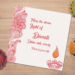 Happy Diwali Greetings,Printable Beautiful Diwali Wish, Diya Design,Instant Download,Indian festival, Greeting cards