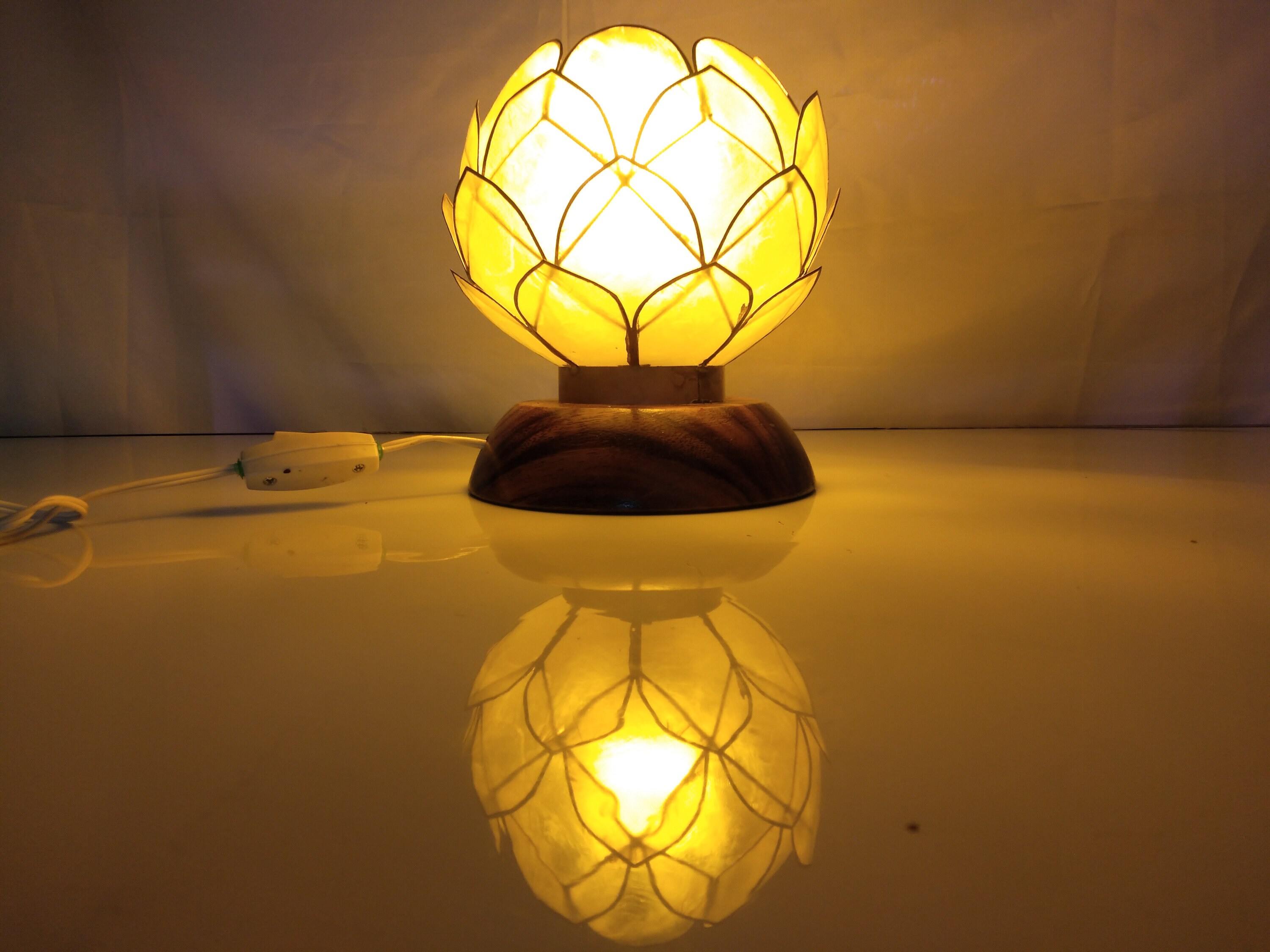 Capiz Shells Table Lamp Made in Philippines Windowpane Etsy