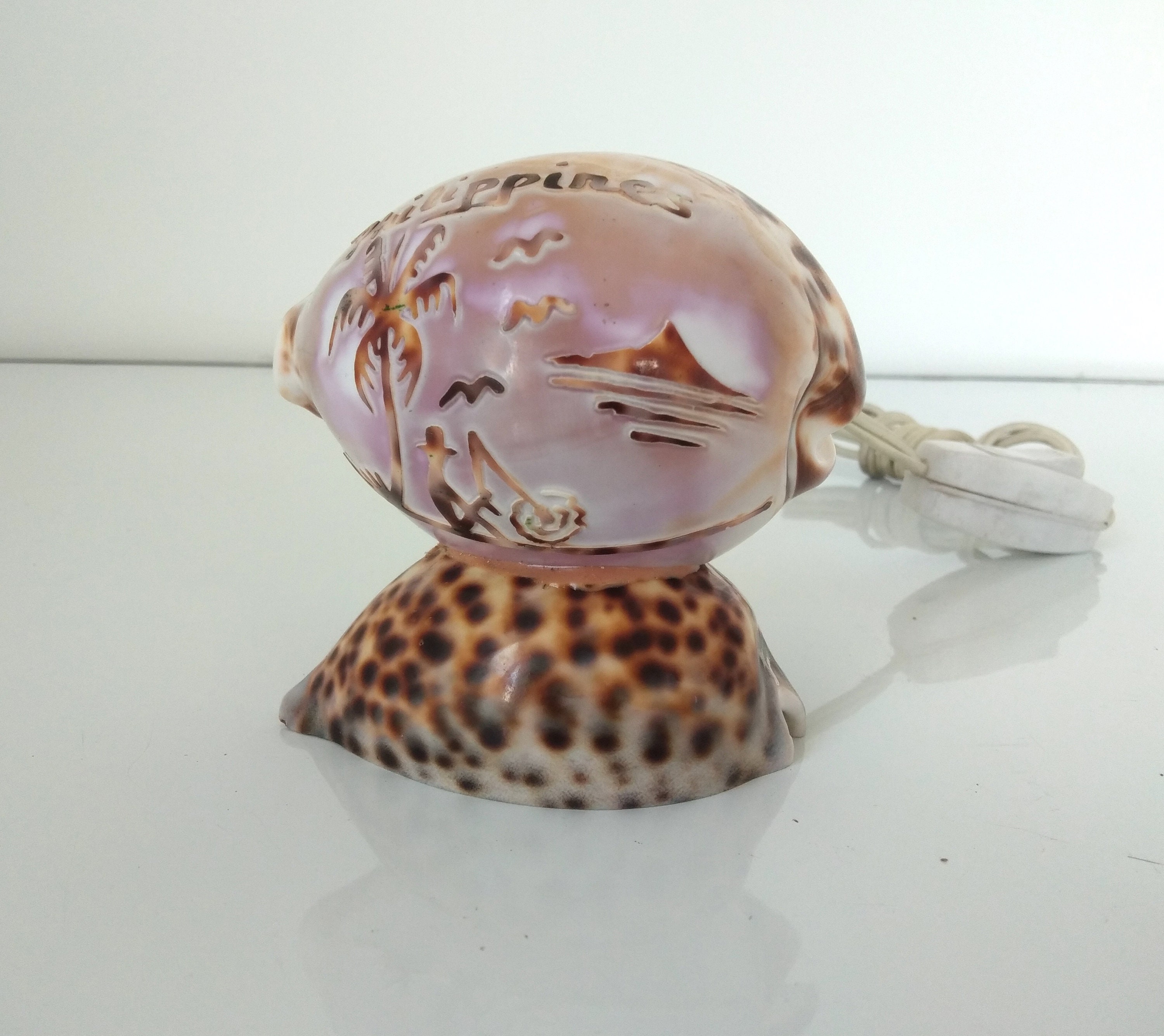 Small Seashell Lamp With Handmade Art Made in Philippines, Pretty Night ...