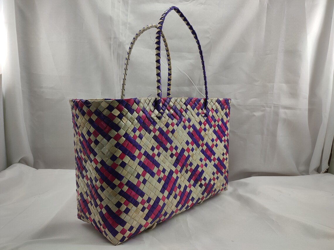 Pretty Bayong Bag Made in Philippines Handwoven Buri Bag Etsy