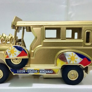 Philippine Jeepney Die-Cast Metal Gold Edition Made in Philippines, Filipino Jeepney Toy Souvenir, Collectible Vehicle Toy, Filipino Gifts