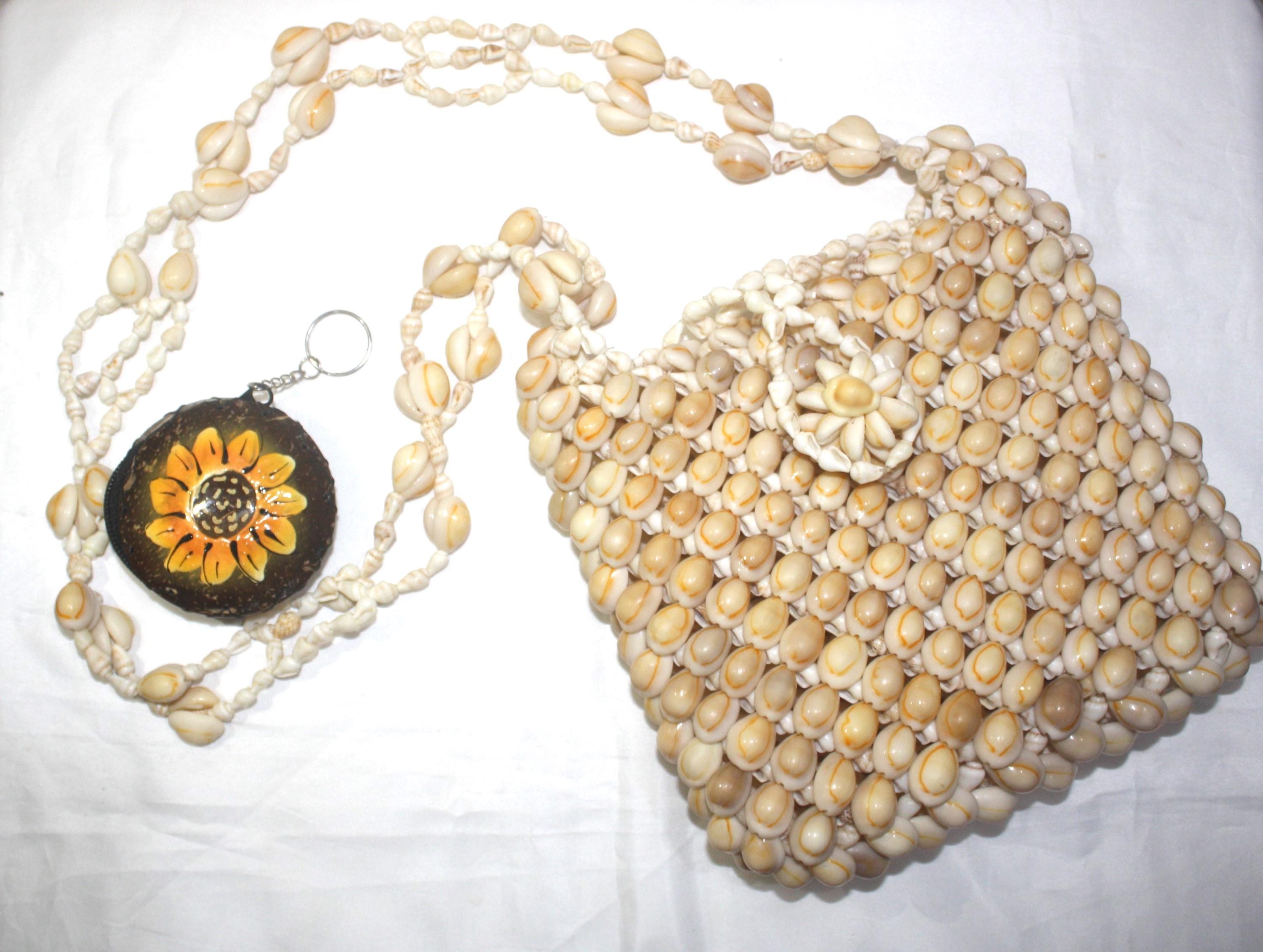 フィリピン製貝殻ショルダーバッグ、貝殻ハンドメイドレディースバッグ