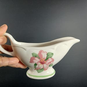 Vintage Greenbrier Resort Hotel Homer Laughlin Floral Gravy Boat, Replacement Creamer Cup, Collectible Decorative Flower Design Serverware