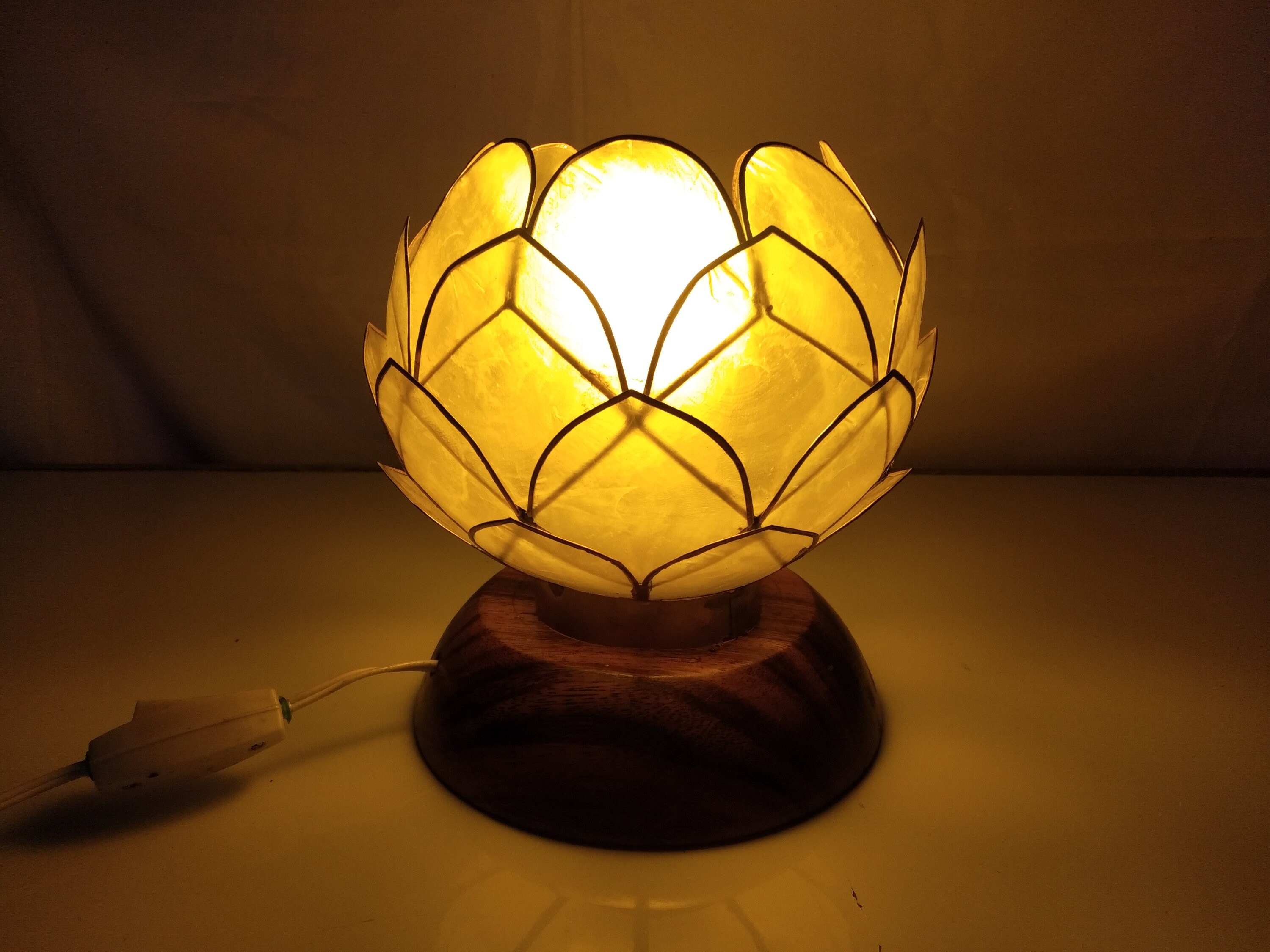 Capiz Shells Table Lamp Made in Philippines Windowpane Etsy