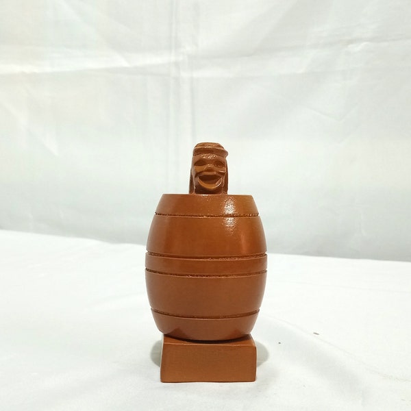 Small Barrel Man Funny Souvenir Made in Philippines Free Shipping, Philippine Gift, Wood Carving Gift, Funny Filipino Gift, Wooden Gift