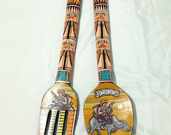 Wooden Ethnic Spoon and Fork Wall Decor Kalabaw Design Made in Philippines, Spoon and Fork Kitchen Hanging Decor Set, Philippine Souvenir