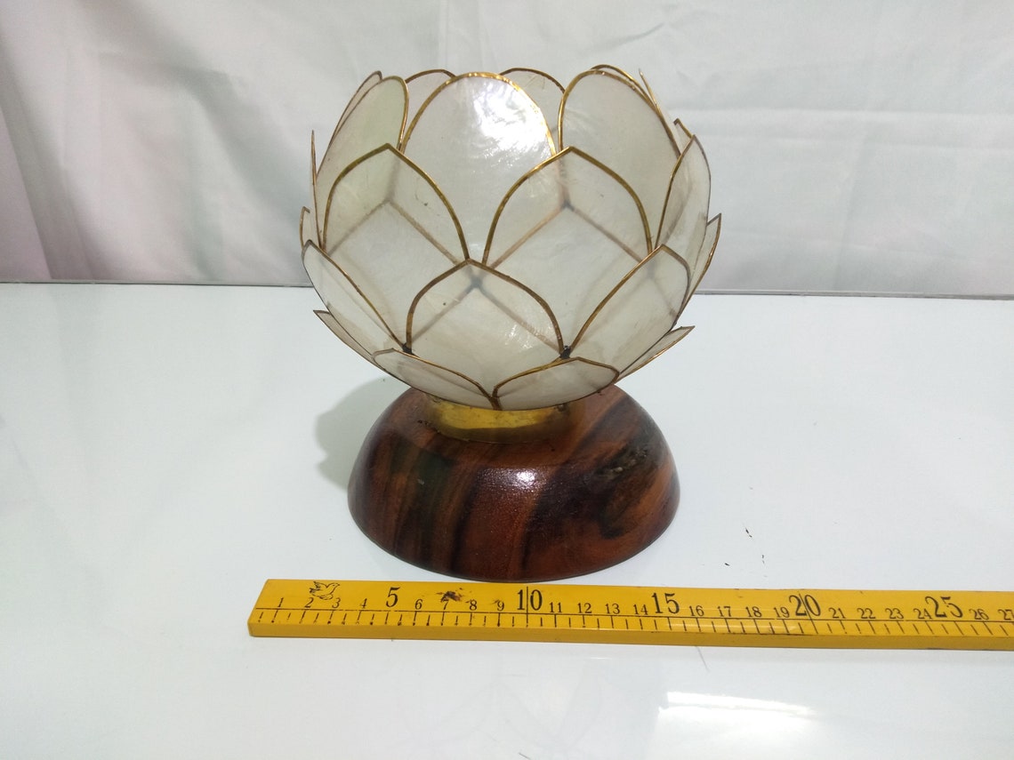 Capiz Shells Table Lamp Made in Philippines Windowpane Etsy
