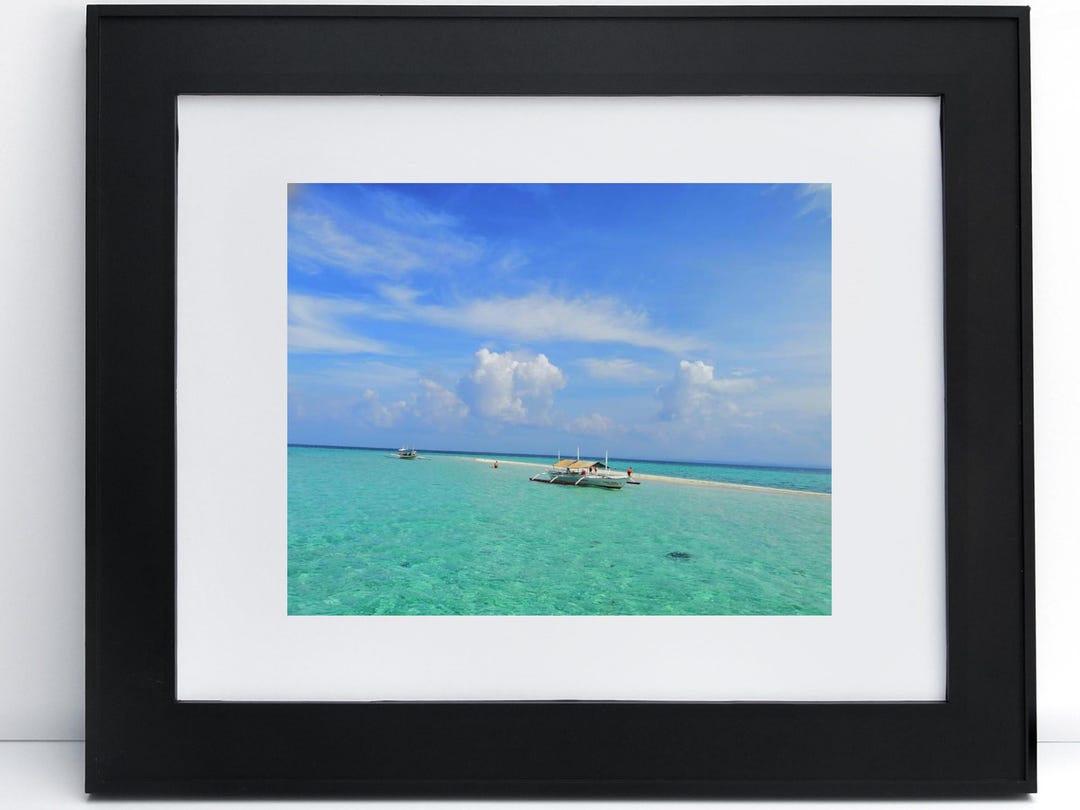 Sta. Cruz Marinduque Philippines Poster, Boat Sparkling Ocean Water Sky ...