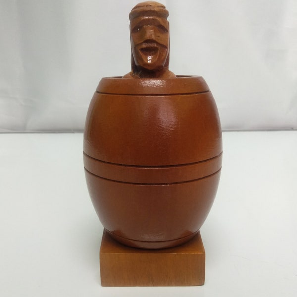 6in Large Barrel Man Funny Souvenir Made in Philippines, Wood Carved Figurine, Philippine Gift, Wood Carving Gift, Funny Gift, Wooden Gift