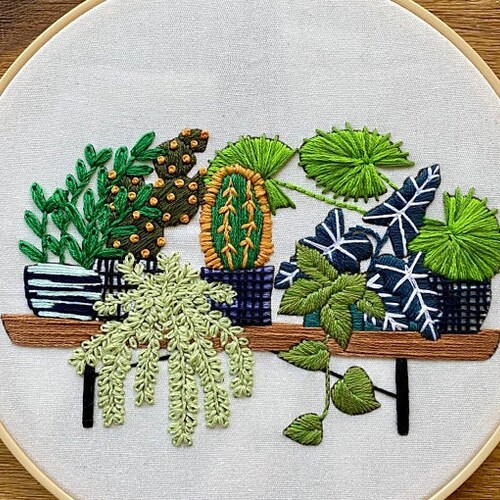 Hand Embroidery Full Kit DIY Needlework Kit Modern Floral Etsy