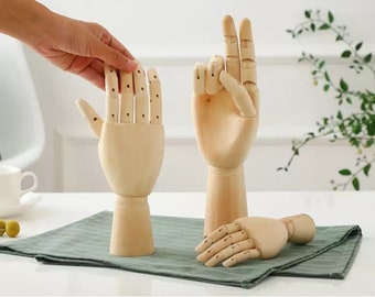 Wood Drawing Hand Manikin - Art Palm Model with Moveable Joints - Drawing Model - Hand Figure