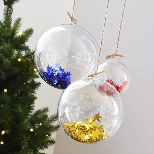 Lot de 10 boules suspendues transparentes à remplir – Décoration de Noël – Décoration de fête DIY