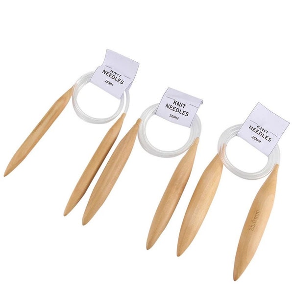 Bamboo Circular Knitting Needles - 15mm, 20mm or 25mm