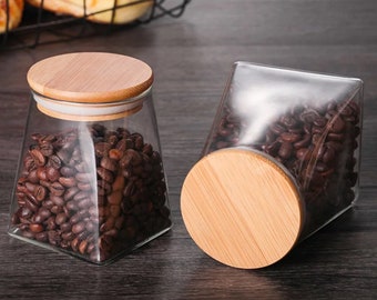 Borosilicate Glass Candle Jar with Wood Lid - Candle Making Supply - Make your Own Candle Container - 3 Sizes