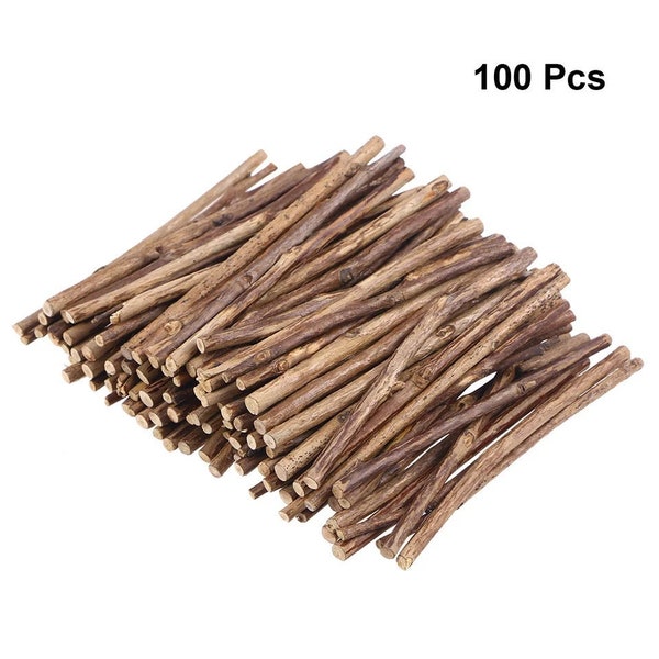100 Pack 10cm Wood Sticks - 10cm Long Wood Logs - Photo Prop - Craft Supplies