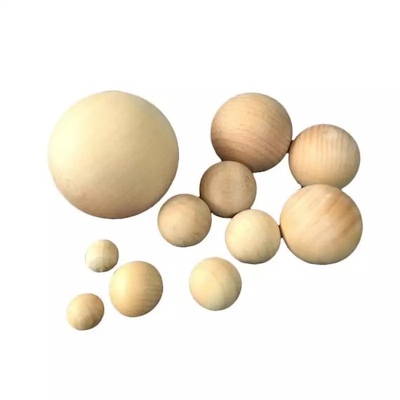 Wood, 2cm Unfinished Wood Balls for Crafts - Bag of 20
