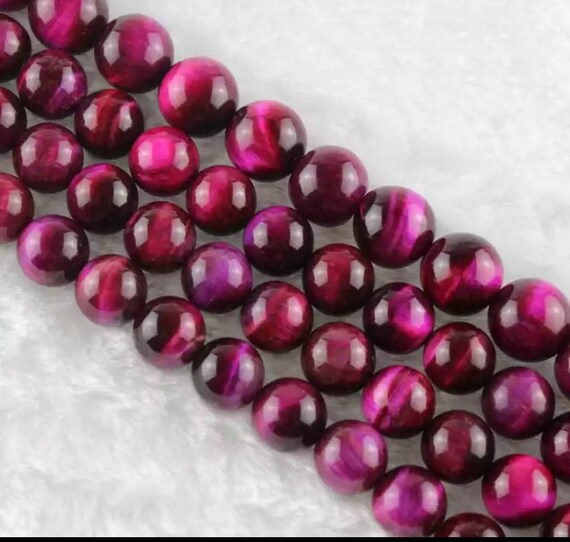 Pink Tiger Eye Beads - Round Natural Stone - 4, 6, 8, 10mm