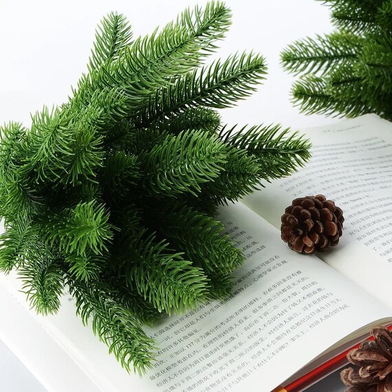 Artificial Pine Branches - Faux Pine Picks - Christmas Decor - DIY Wreath