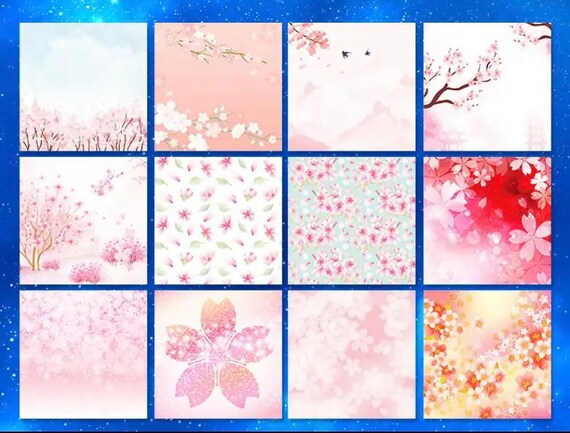 50pcs Cherry Blossom Multi Coloured Craft Paper - Colour Origami Paper - DIY Scrapbooking, Card Making, Gift