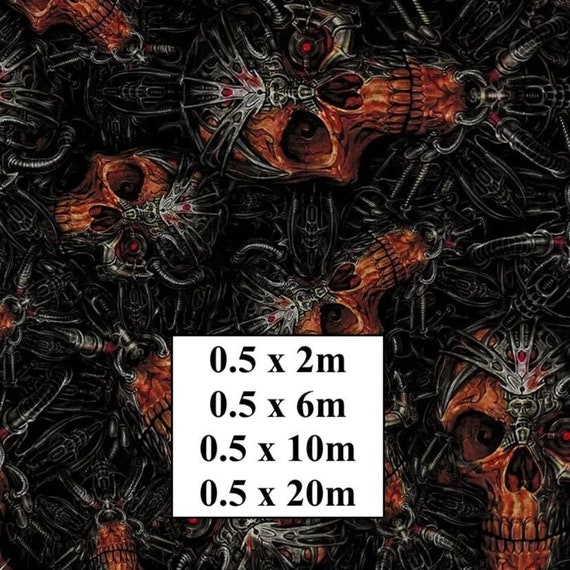 Hydrographic Water Transfer Film - Hydrographic dipping - Water Dipping Film - Hydro Dipping Print Orange Skulls