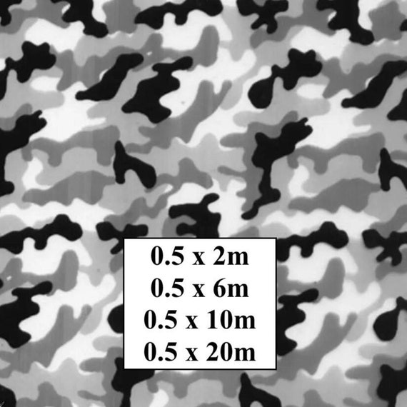 Hydrographic Water Transfer Film - Hydrographic dipping - Water Dipping Film - Hydro Dipping Print Black & White Camo