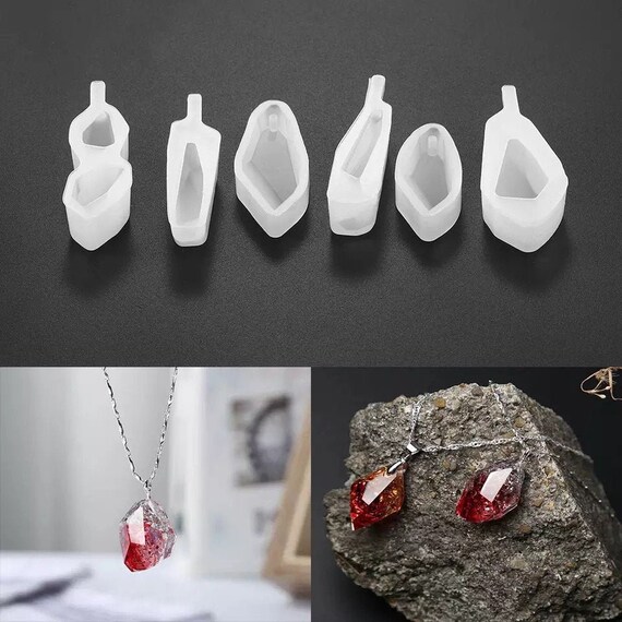 Crystal Stone Silicone Mould - 6 Shapes - DIY Resin Jewellery - Mould for Epoxy Resin Castings