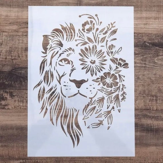 Lion Wall Stencil A4 - Reusable Stencil - DIY Home Decor