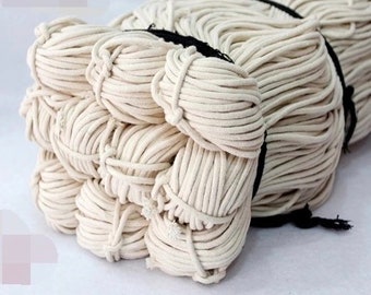 5mm Soft Braided Macrame Cord - 100m Cotton Rope - Off White