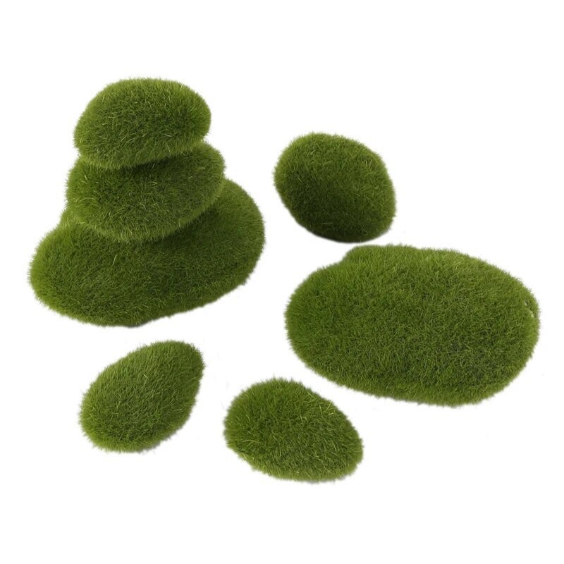 30 Pack, 3 Sizes Artificial Moss Rocks Decorative Green Moss Balls