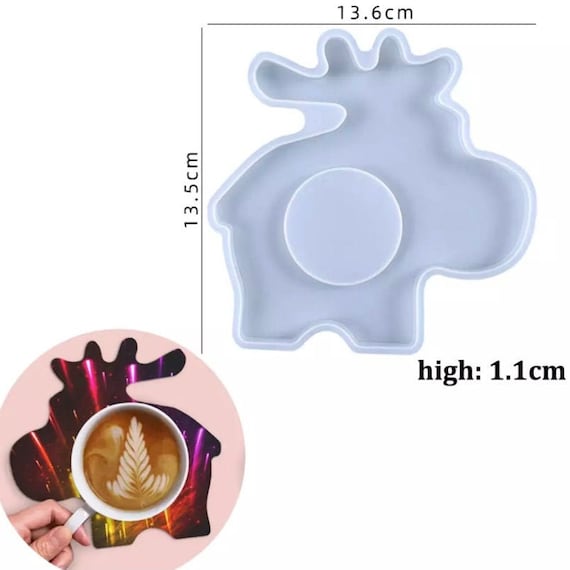 Reindeer Candle or Cup Tray Silicone Mould - Mould for Epoxy Resin Castings
