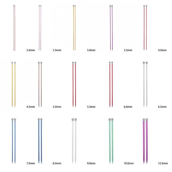 Aiguille A Tricoter Aiguilles à Tricoter,Aiguilles Tricot En Acier Inoxydable 11 Paires 25cm Droites Simples Pointue Aiguilles à Tricoter Pour Des Pulls En Dentelle 2.0, 2.5, 3.0, 3.5,4.0, 4.5, 5.0, 5.5, 6.0, 7.0, 8.0mm Eguille à Tricoter