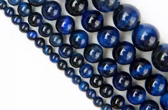 Blue Tiger Eye Beads - Round Natural Stone - 4, 6, 8, 10mm