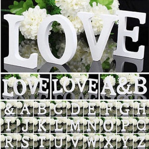 Lettres en bois blanc de 8 cm de haut – Lettres de l'alphabet en bois – Panneau en bois personnalisé DIY