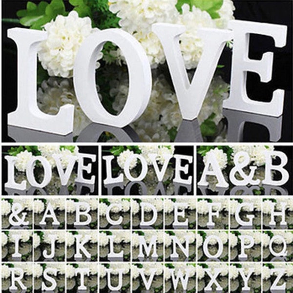 White Wood Letters 8cm Tall - Wooden Alphabet Letters - DIY Personalised Wood Sign